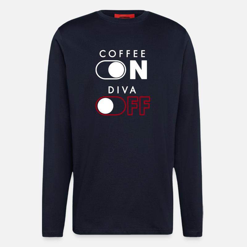 Diva du café - Manches longues bio décontracté fabriqué en UE - DARK NAVY