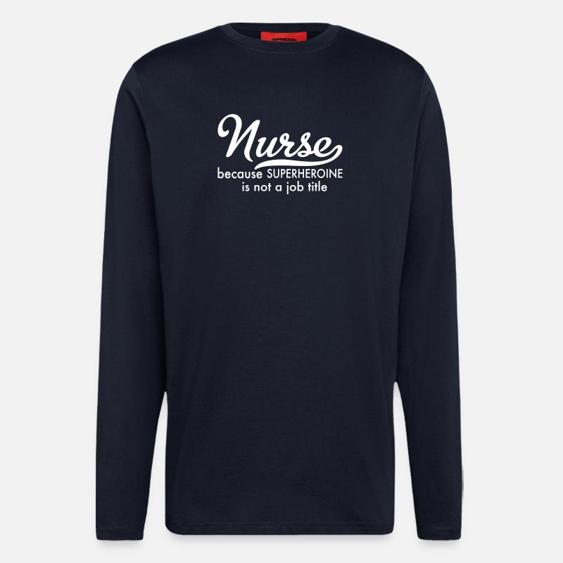 Infirmier - Manches longues bio décontracté fabriqué en UE - DARK NAVY