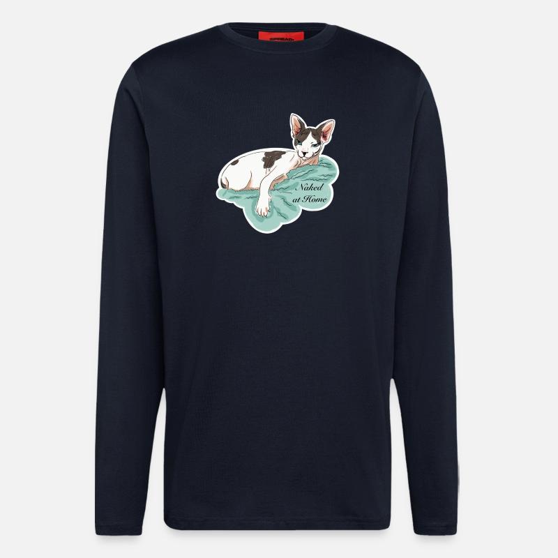 Sphynx nu à la maison - Manches longues bio décontracté fabriqué en UE - DARK NAVY