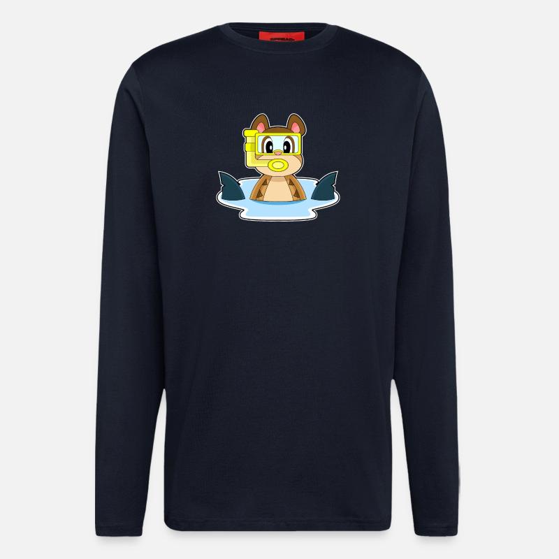 Plongeon de plongée de suricate plongeon de nage - Manches longues bio décontracté fabriqué en UE - DARK NAVY