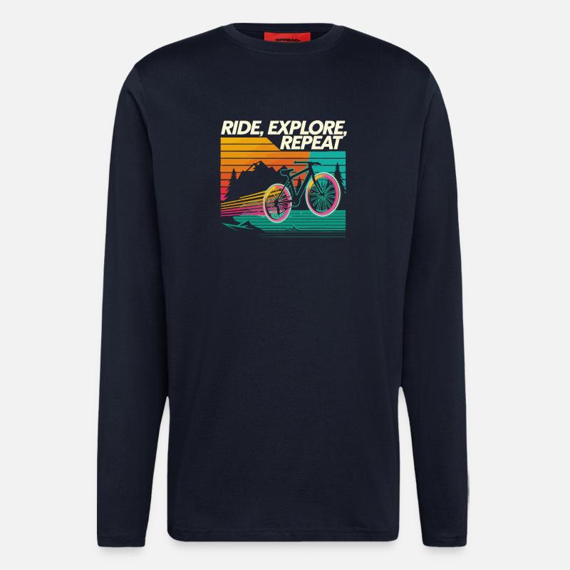 Ride Explore Repeat Adventure - Longsleeve - made by SPREAD - DARK NAVY