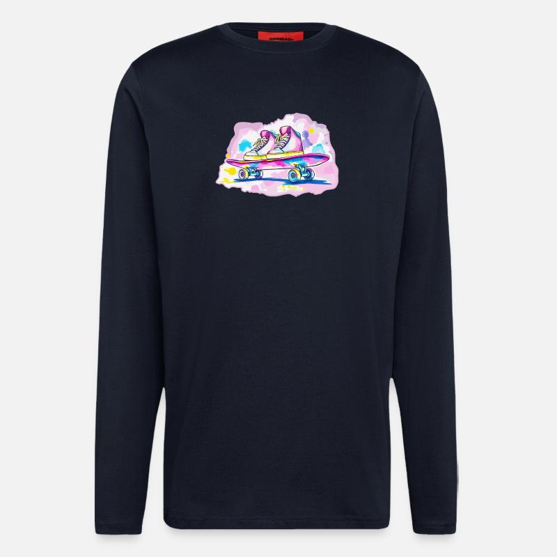 Skateboard mit Schuhe - Langarmshirt - made by SPREAD  - DARK NAVY