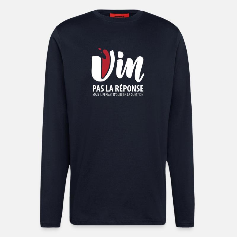 Wine not the solution (dark) - Longsleeve - made by SPREAD  - DARK NAVY