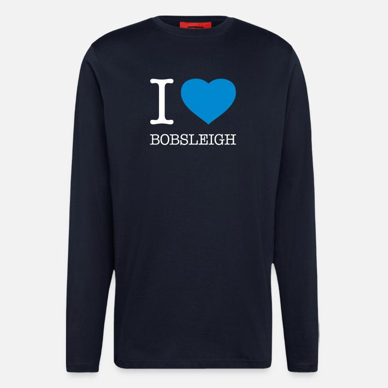 I LOVE BOBSLEIGH Bobfahren - Longsleeve - made by SPREAD - DARK NAVY