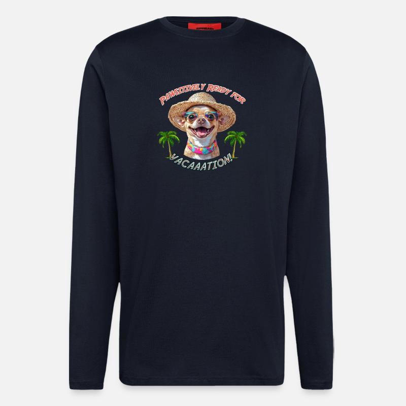 Chihuahua im Sommerlook: Pawsitively Ready - Langarmshirt - made by SPREAD - DARK NAVY