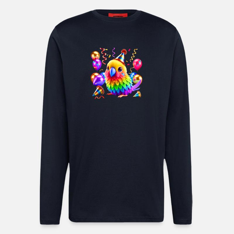 Bunter Party Papagei - Langarmshirt - made by SPREAD  - DARK NAVY