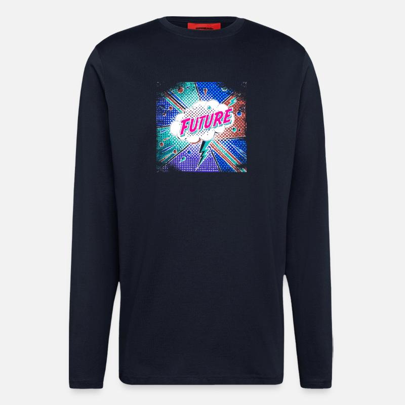 FUTURE Pop Art surreal - Longsleeve - made by SPREAD  - DARK NAVY