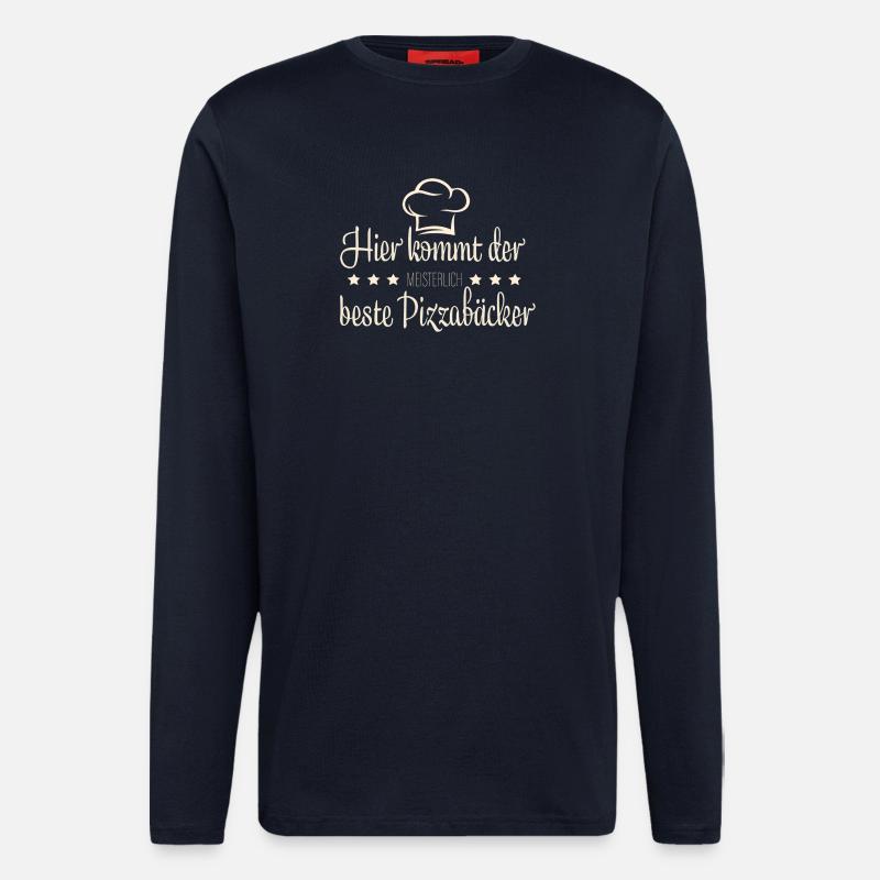 Pizzabäcker, Pizza - Langarmshirt - made by SPREAD  - DARK NAVY