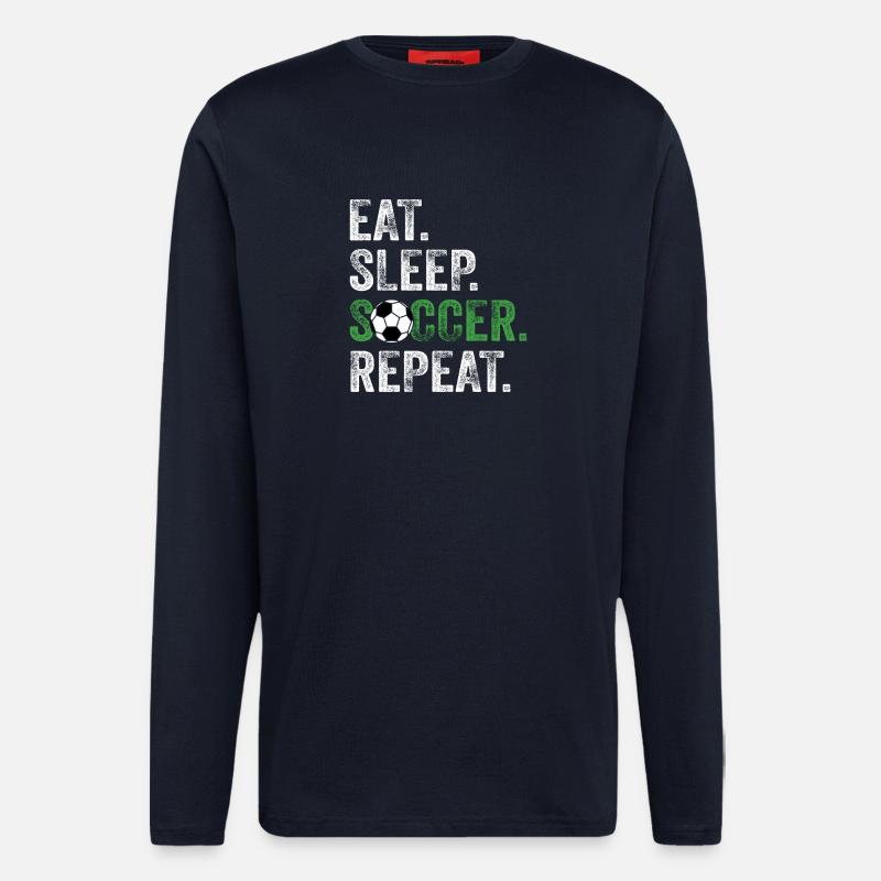 Manger dormir Soccer Répéter - Manches longues bio décontracté fabriqué en UE - DARK NAVY