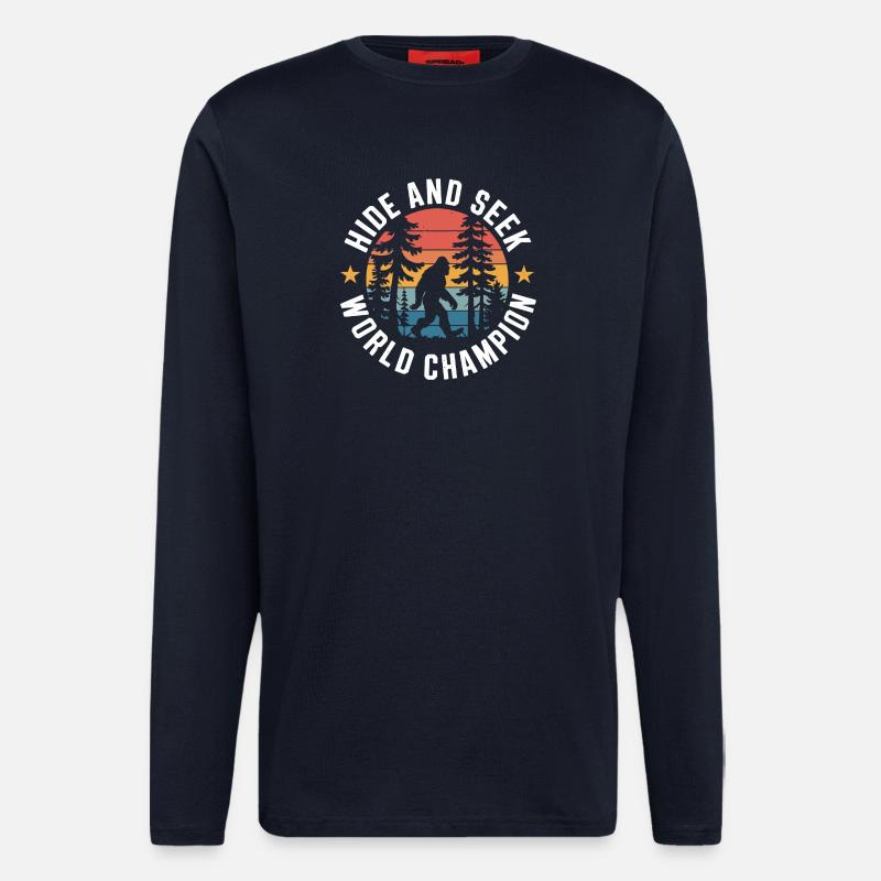 Champion du monde de cache-cache - Manches longues bio décontracté fabriqué en UE - DARK NAVY