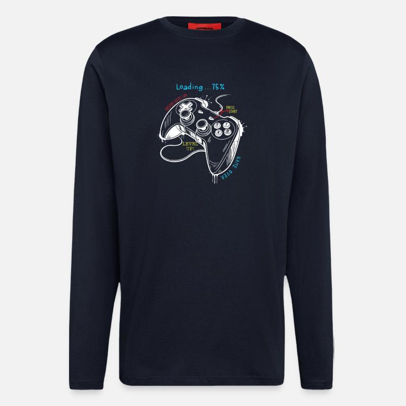 Controller-Kunst im Retro-Gaming-Stil - Langarmshirt - made by SPREAD  - DARK NAVY