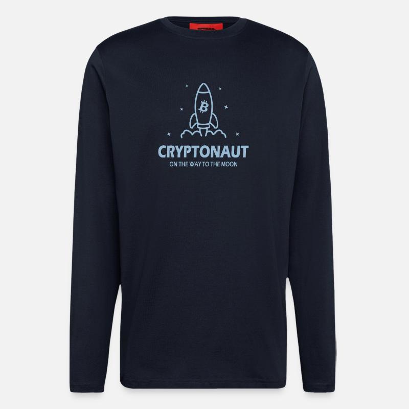 Cryptonaut Bitcoin - Langarmshirt - made by SPREAD  - DARK NAVY