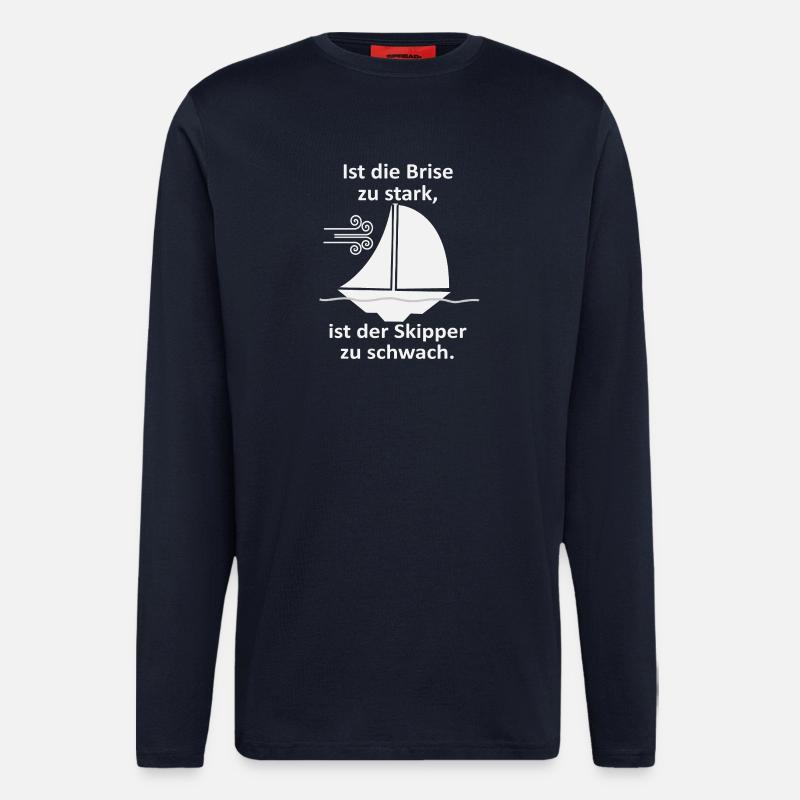 Skipper Spruch: Brise zu stark - Langarmshirt - made by SPREAD  - DARK NAVY