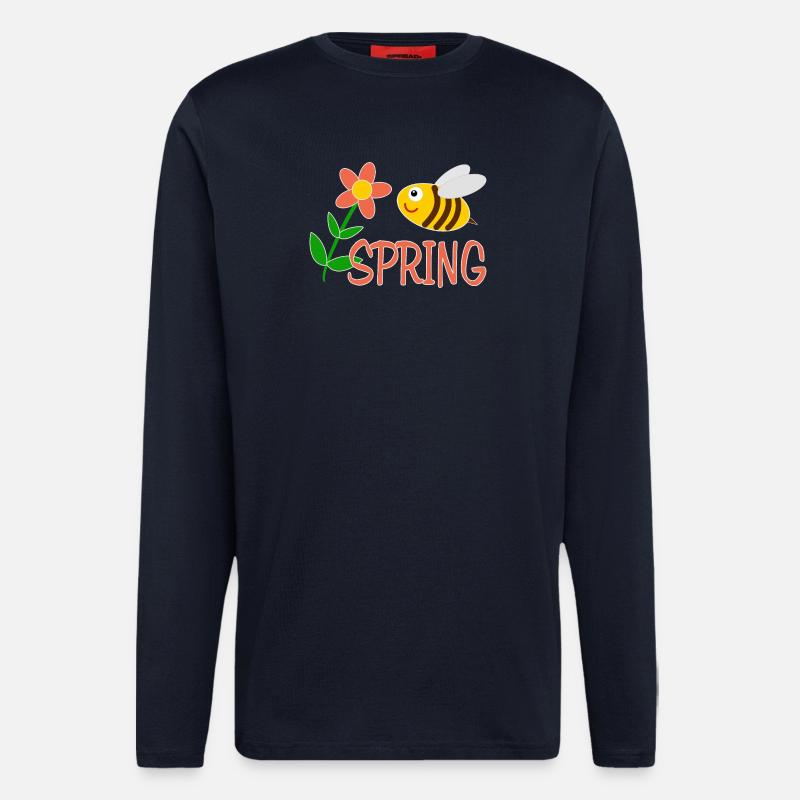 Spring motif with bee - Longsleeve - made by SPREAD  - DARK NAVY