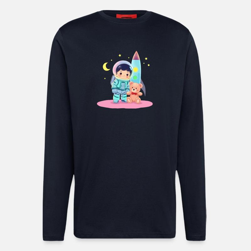 Astronaut mit Teddybär - Langarmshirt - made by SPREAD  - DARK NAVY