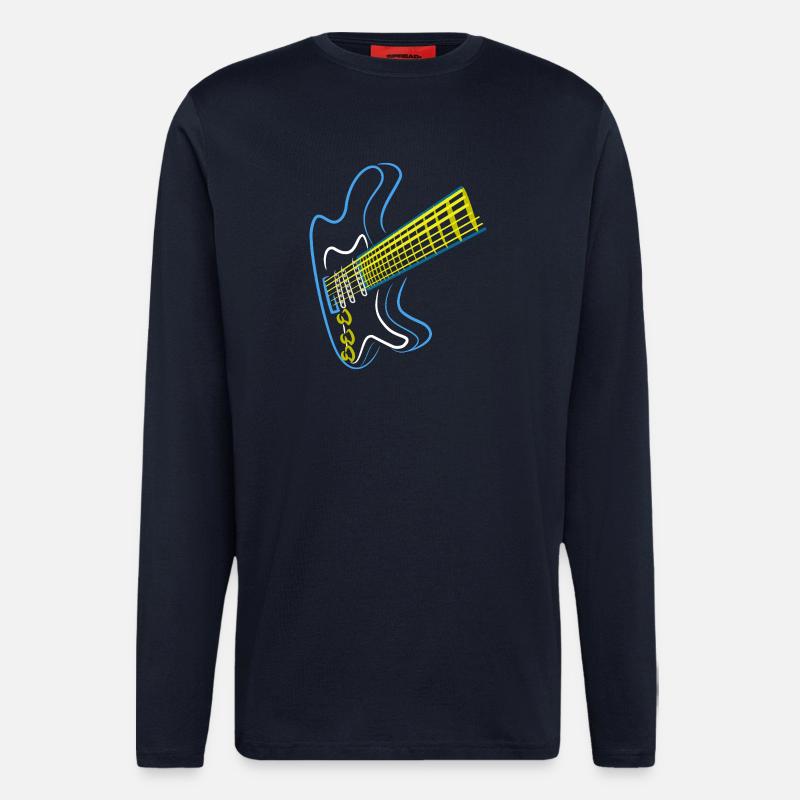 Blaues Gitarren Design - Langarmshirt - made by SPREAD  - DARK NAVY