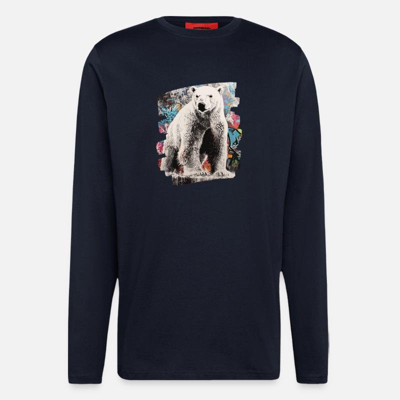 Eisbär Graffiti Sprayer - Langarmshirt - made by SPREAD  - DARK NAVY
