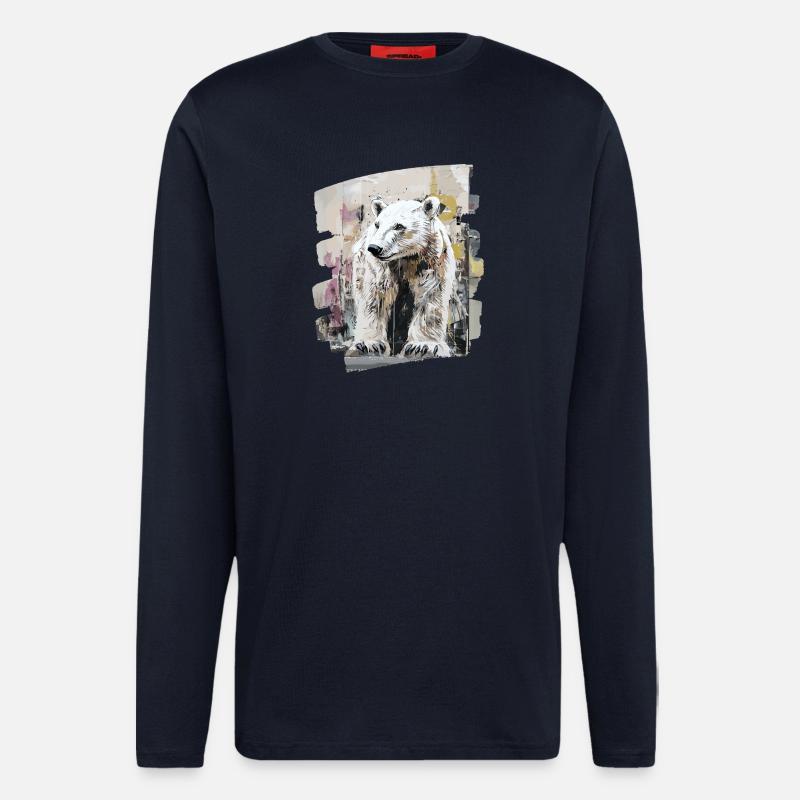 Eisbär Graffiti Sprayer - Langarmshirt - made by SPREAD  - DARK NAVY