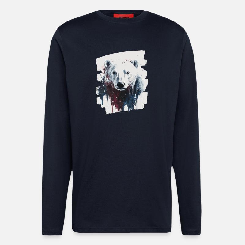 Eisbär Graffiti Sprayer - Langarmshirt - made by SPREAD - DARK NAVY