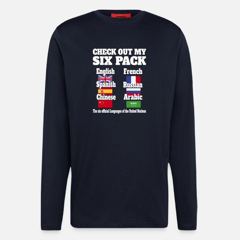 Sprachen Sixpack - Langarmshirt - made by SPREAD  - DARK NAVY