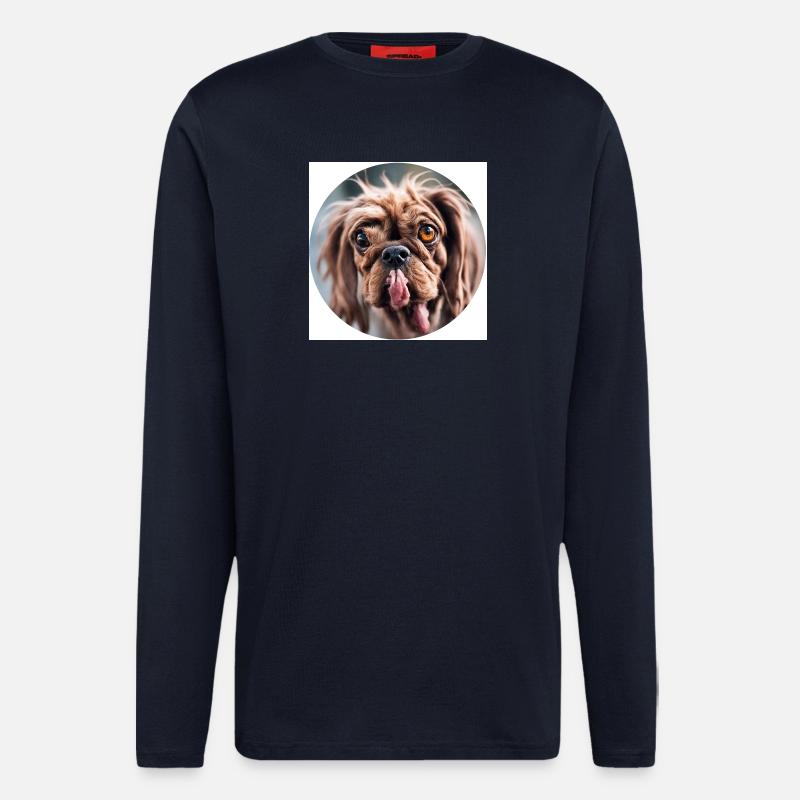 Hässlicher Hund Rundausschnitt - Langarmshirt - made by SPREAD - DARK NAVY