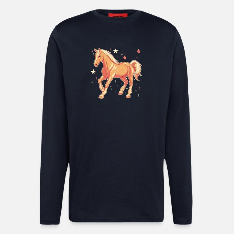 Pferd mit Sternen - Langarmshirt - made by SPREAD  - DARK NAVY
