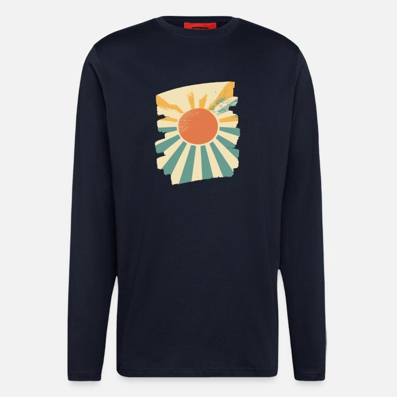Coucher de soleil d’été - Manches longues bio décontracté fabriqué en UE - DARK NAVY