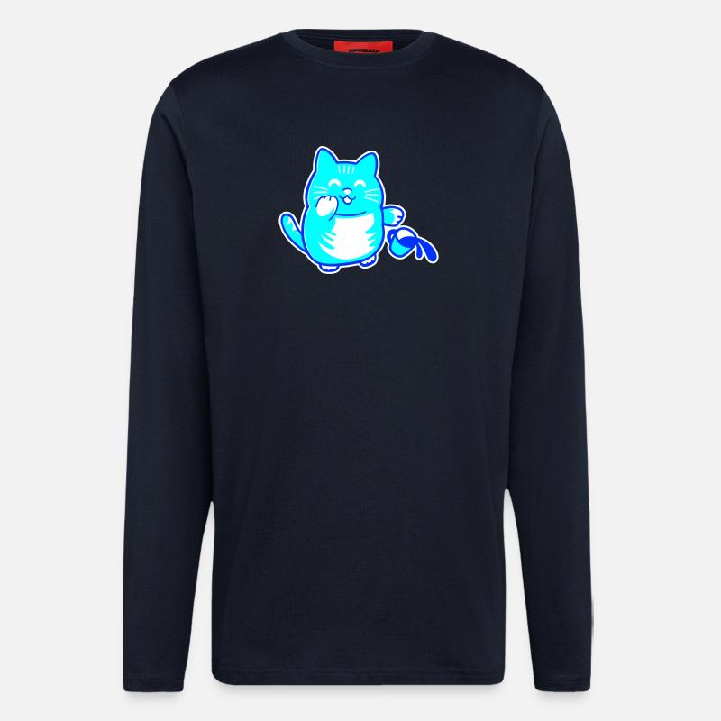 Witzbold-Katze - Langarmshirt - made by SPREAD  - DARK NAVY