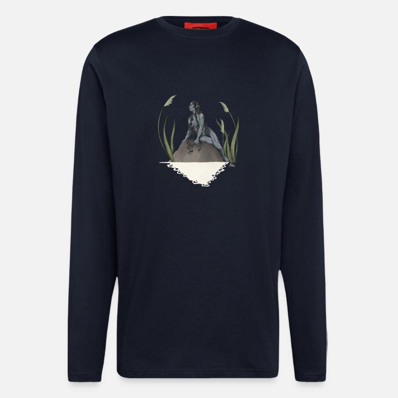 Nymphe in einem Teich - Langarmshirt - made by SPREAD  - DARK NAVY