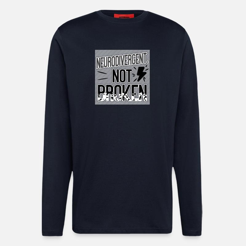 Neurodivergent Not Broken – Neurodiversity Pride - Langarmshirt - made by SPREAD  - DARK NAVY