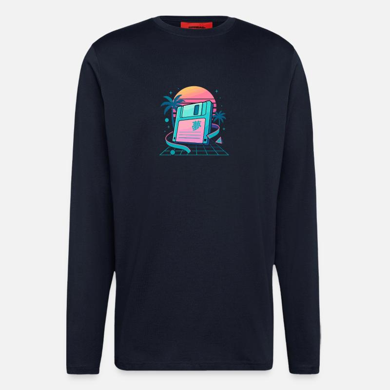 Retro Floppy Dream - Langarmshirt - made by SPREAD  - DARK NAVY