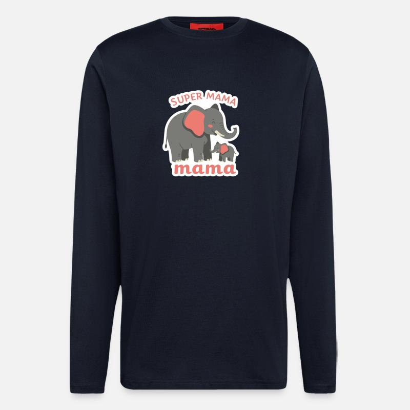 Super Elefant Mama - Langarmshirt - made by SPREAD - DARK NAVY