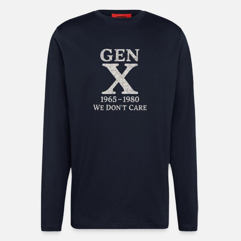 Generation X - We don't care - Langarmshirt - made by SPREAD  - DARK NAVY