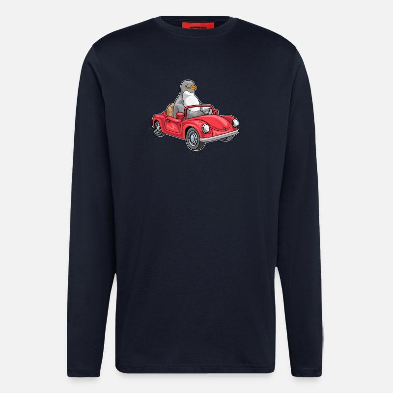 Pinguin Auto - Langarmshirt - made by SPREAD  - DARK NAVY