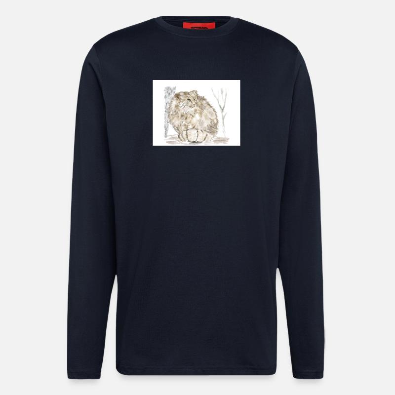 Manul-Wildkatze - Langarmshirt - made by SPREAD  - DARK NAVY