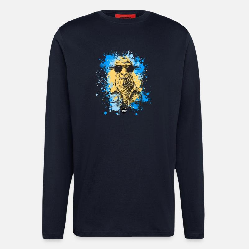 Mode bêlement : Activé - Manches longues bio décontracté fabriqué en UE - DARK NAVY
