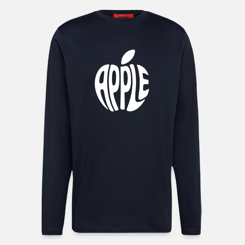Apple Fruit Word Art - Longsleeve - made by SPREAD  - DARK NAVY