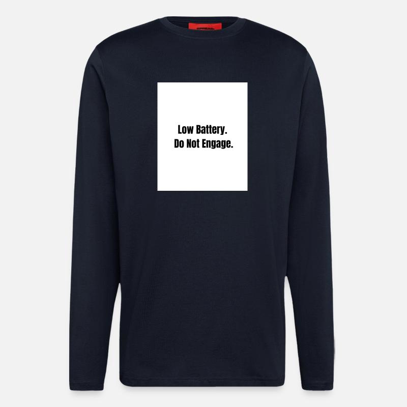 Low Battery – Social Mode Off - Longsleeve - made by SPREAD  - DARK NAVY
