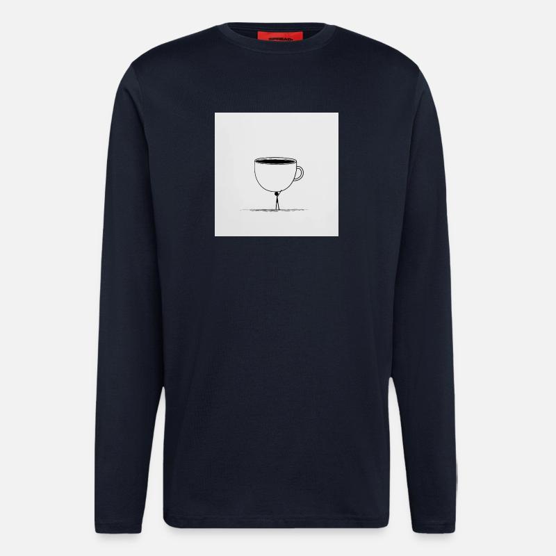 Kaffee? Nur in Eimern, bitte! - Langarmshirt - made by SPREAD - DARK NAVY