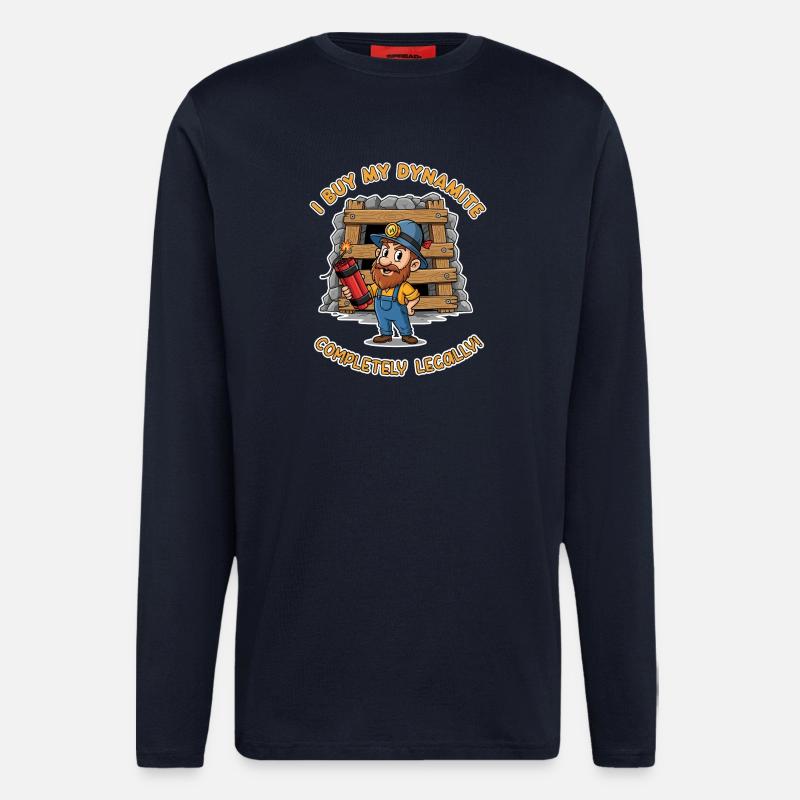 Dynamit-Miner ! - Langarmshirt - made by SPREAD  - DARK NAVY
