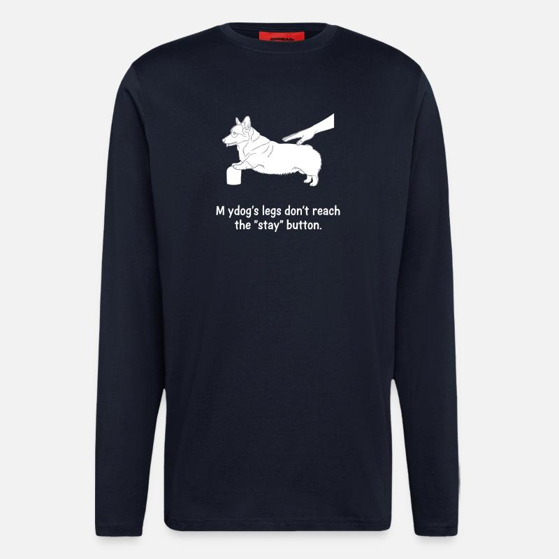 Der Bleib-Knopf - Langarmshirt - made by SPREAD  - DARK NAVY