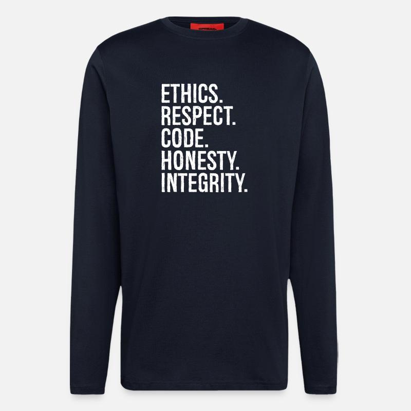 ethics respect code honesty integrity - Longsleeve - made by SPREAD  - DARK NAVY
