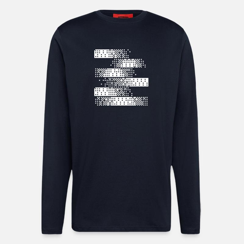 Abstraktes digitales Pixelmuster - Langarmshirt - made by SPREAD  - DARK NAVY
