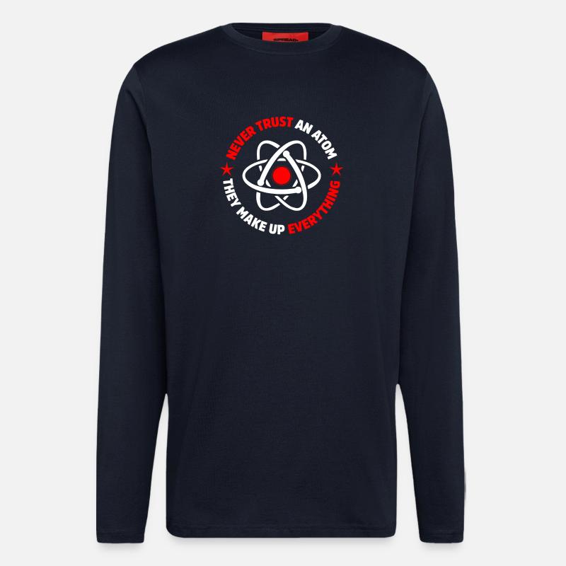 protons neutrons electrons - Longsleeve - made by SPREAD  - DARK NAVY