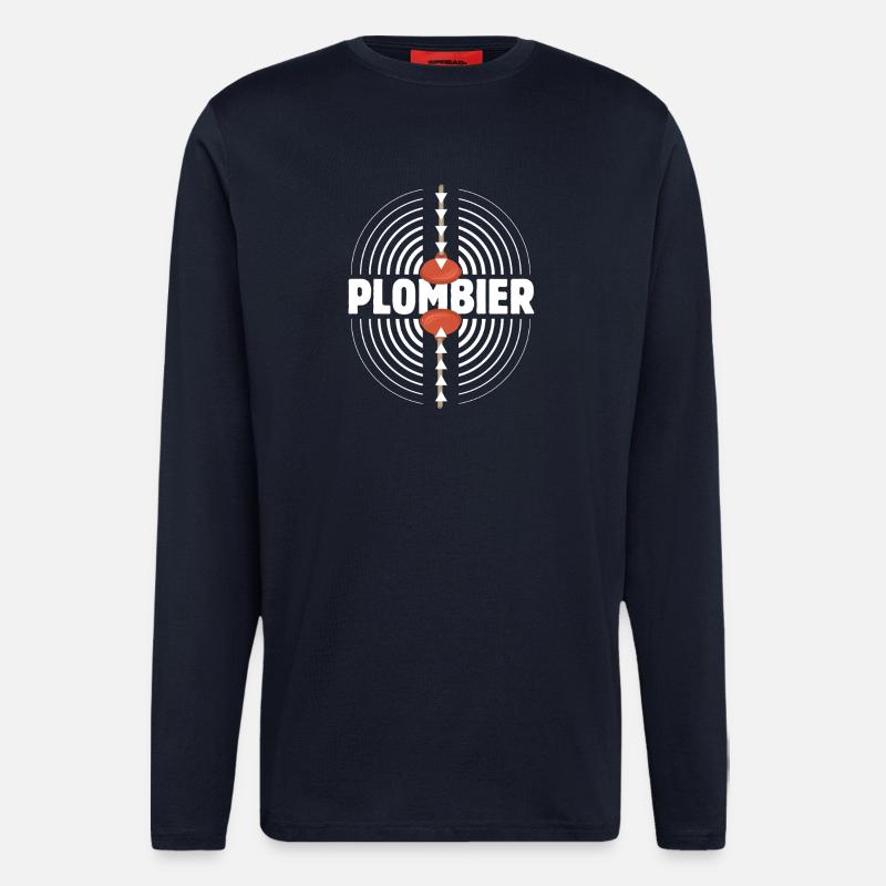 Retro Suction Cup Plumber - Longsleeve - made by SPREAD  - DARK NAVY