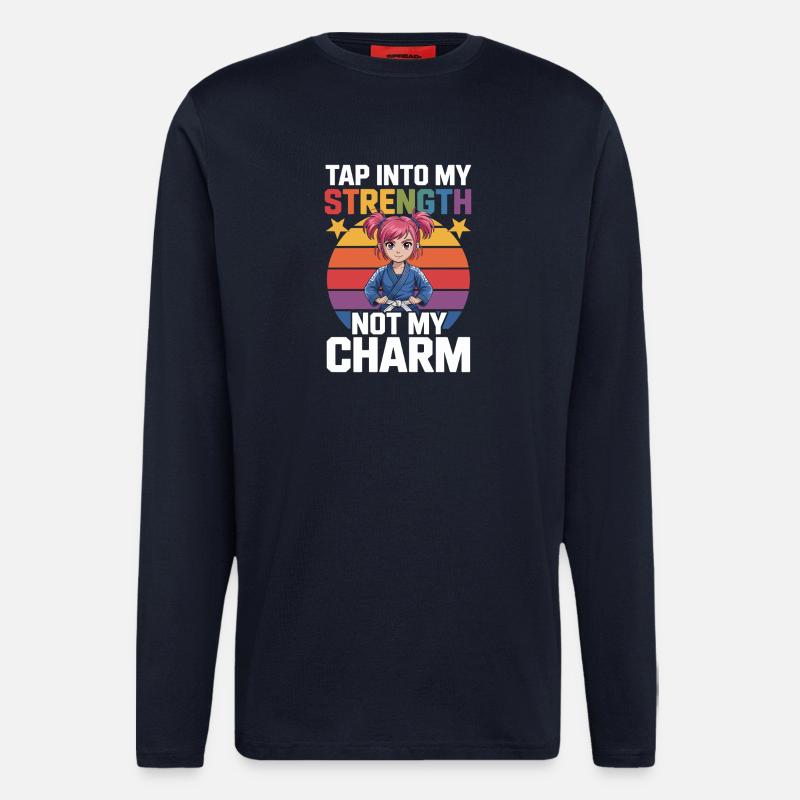 Mädchen im Karateanzug mit Regenbogen-Motiv - Langarmshirt - made by SPREAD  - DARK NAVY