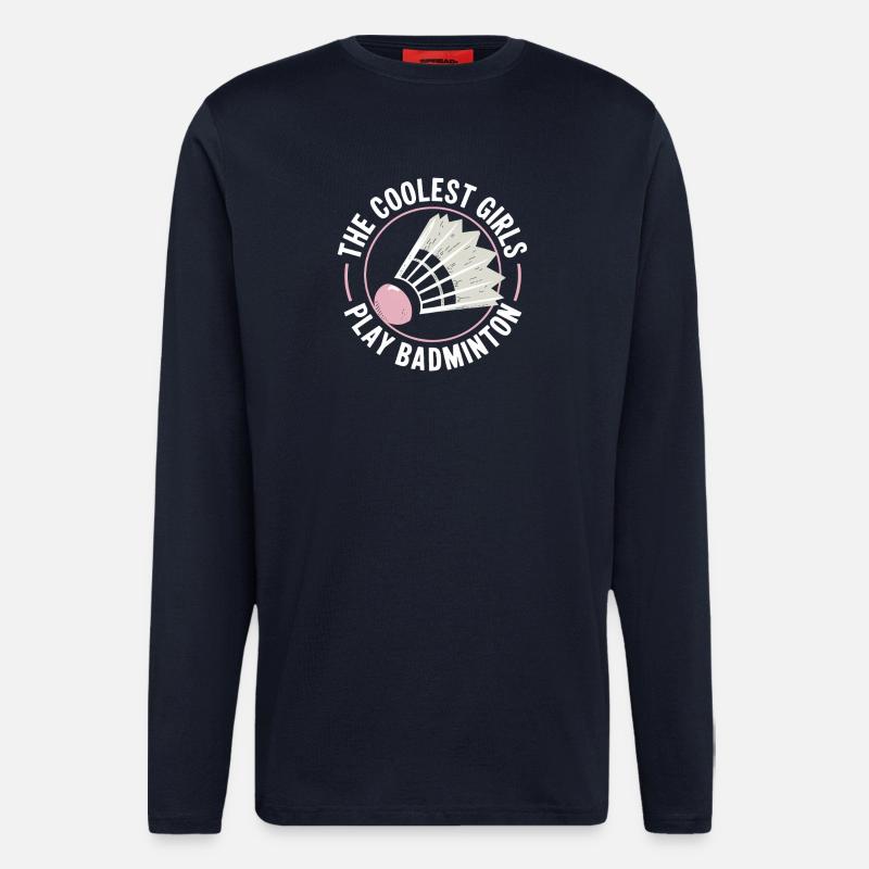 Conception de filles de badminton - Manches longues bio décontracté fabriqué en UE - DARK NAVY