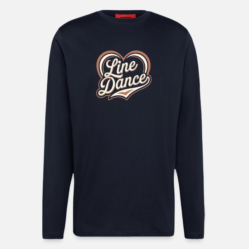 Herzförmiger Line Dance Schriftzug - Langarmshirt - made by SPREAD - DARK NAVY