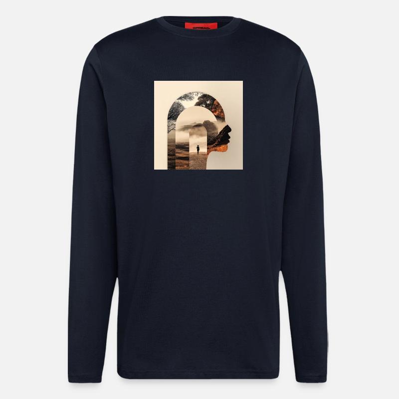 Silhouette Nature Counseling Design - Longsleeve - made by SPREAD  - DARK NAVY