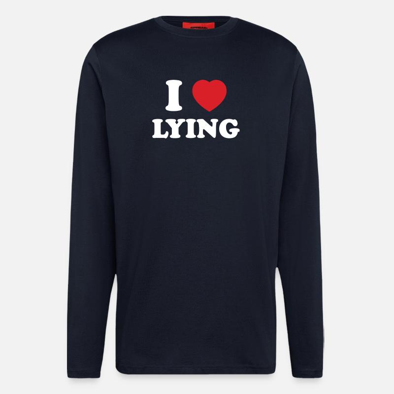 Expression de Liberation, I Love Lying - Manches longues bio décontracté fabriqué en UE - DARK NAVY